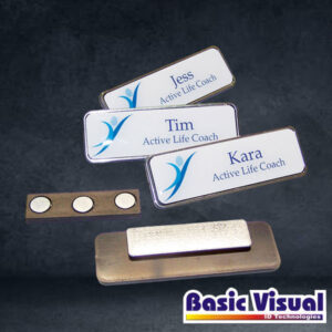 Metallic Custom Colour Reusable Name Badges