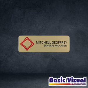 metallic-pvc-professional-name-badges-tags-gold-silver-1-inch-x-3-inch-full-colour-digital-printed