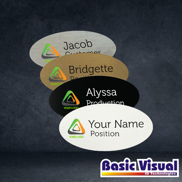 Oval PVC Custom Printed Name Badges/Tags