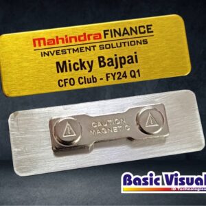 SS Corporate Name Badges/Tags 1 inch X 3 inch Full Colour Digital Printed