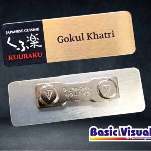 SS Rectangle Corporate Name Badges/Tags 1 inch X 3 inch Full Colour digital Printed