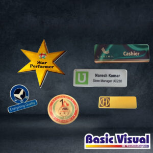 SS Advertising Name Badge/Tag 1 inch X 3 inch Full Colour Digital Printed