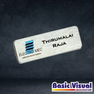 SS Rectangle Advertising Name Badge/Tag 1 inch X 3 inch Full Colour Digital Printed